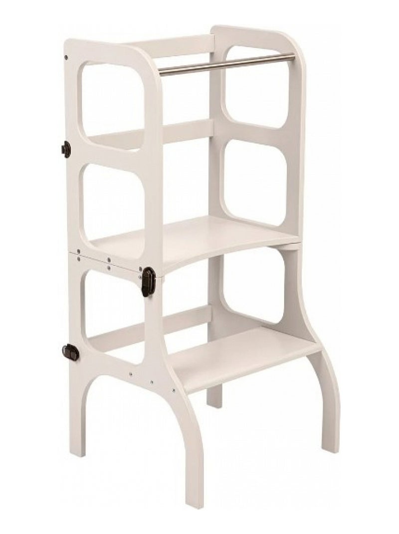 Tour d’apprentissage STEP’n’SIT convertible 2-en-1 (tour + table) - Gris charnières Laiton vieilli Gris - Kiabi