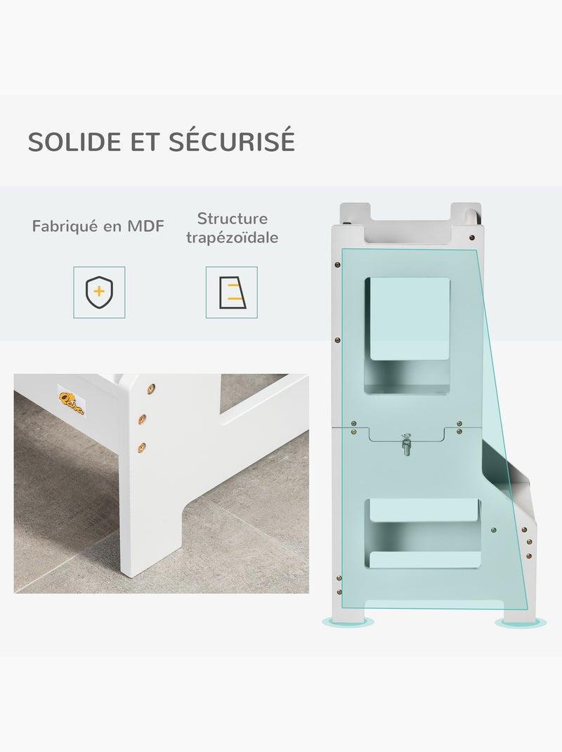 Tour d'apprentissage tableau à craie tabouret bureau 3 en 1 Gris - Kiabi