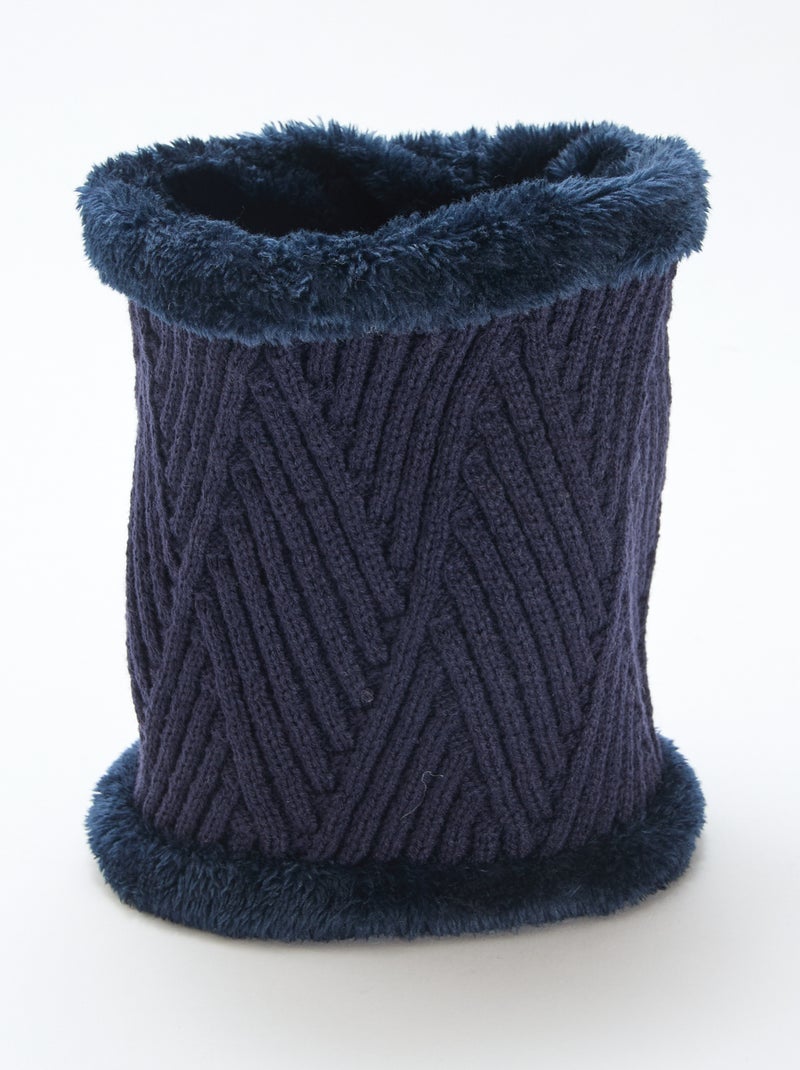 Tour de cou bord moutonné BLEU - Kiabi