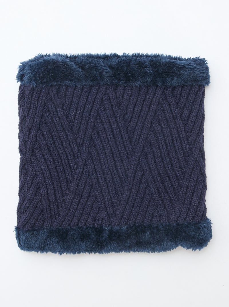 Tour de cou bord moutonné BLEU - Kiabi