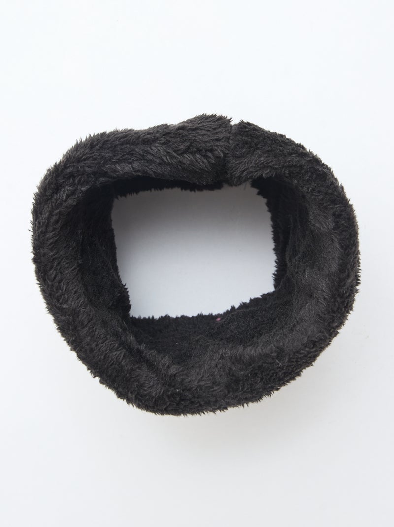 Tour de cou bord moutonné noir - Kiabi
