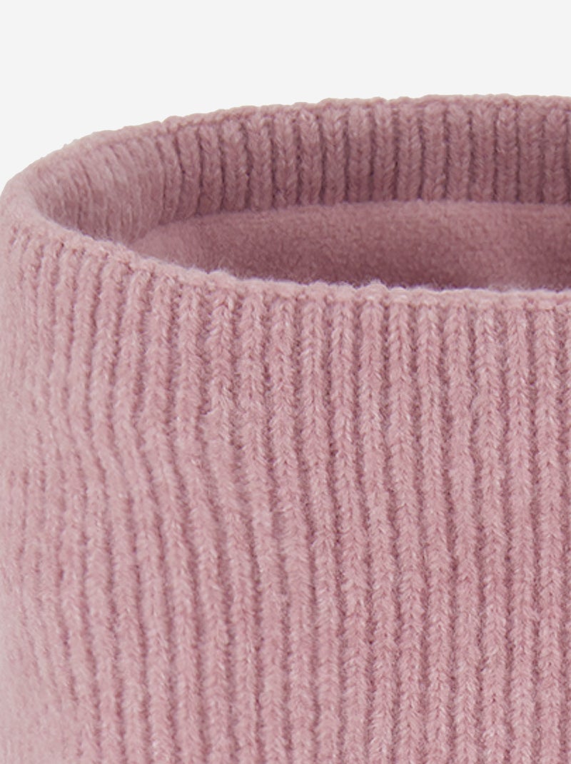 Tour de cou en maille avec doublure polaire Rose - Kiabi