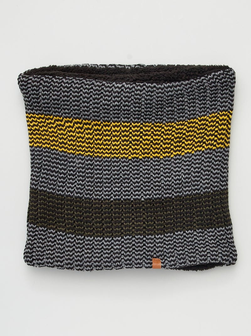 Tour de cou en maille chevrons NOIR - Kiabi