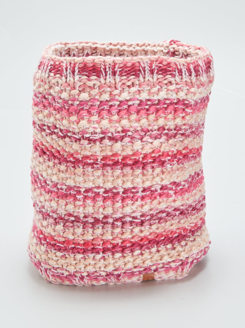 Tour de cou en maille moulinée Rose - Kiabi