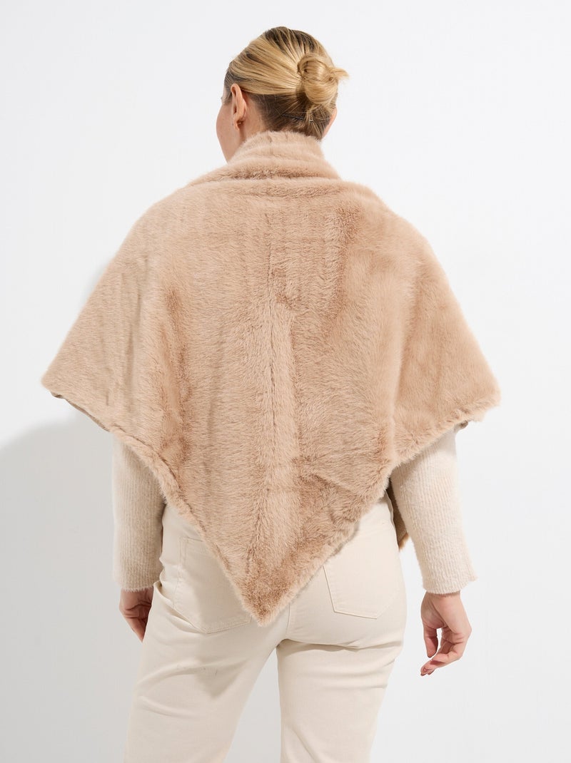 Tour de cou fausse fourrure léopard - AFIBEL Beige - Kiabi