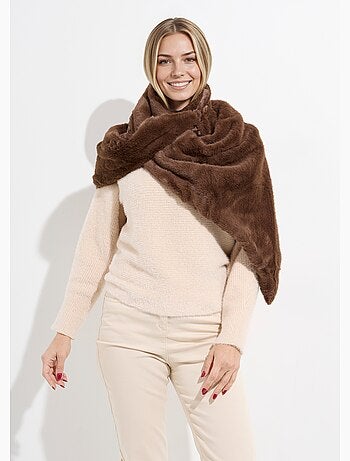 Tour de cou fausse fourrure léopard