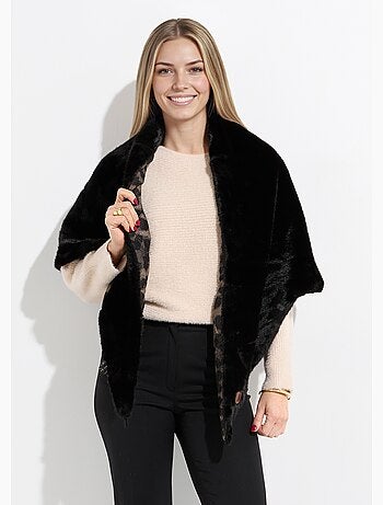 Tour de cou fausse fourrure léopard