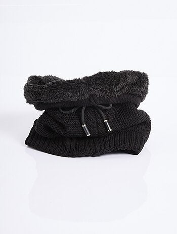 Tour de cou maille et sherpa, point de riz