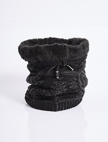 Tour de cou maille et sherpa, zig zag