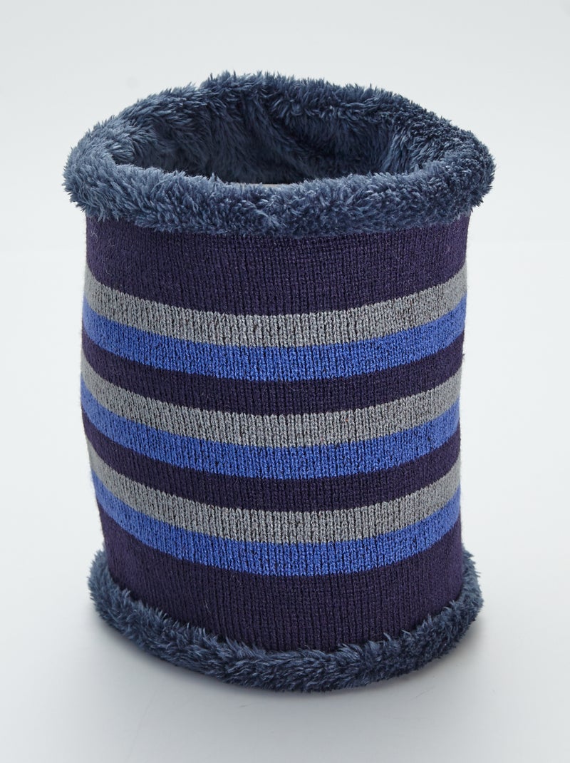 Tour de cou rayé bleu - Kiabi