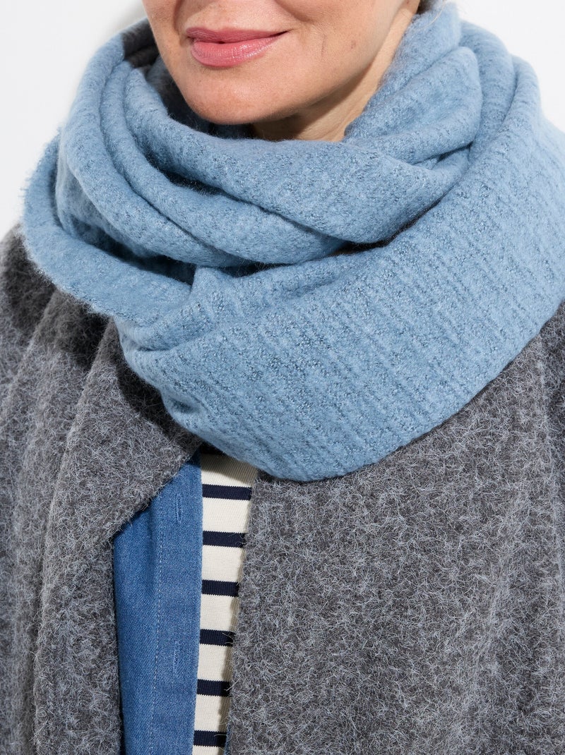 Tour de cou snood en maille mousseuse - afibel Bleu - Kiabi
