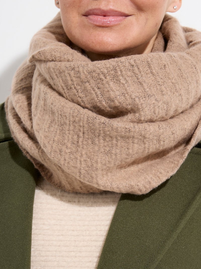 Tour de cou snood en maille mousseuse - AFIBEL Taupe - Kiabi