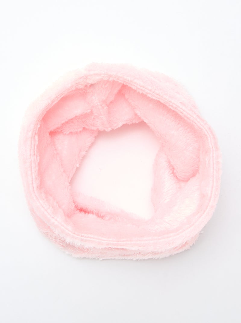 Tour de cou uni doux Rose - Kiabi