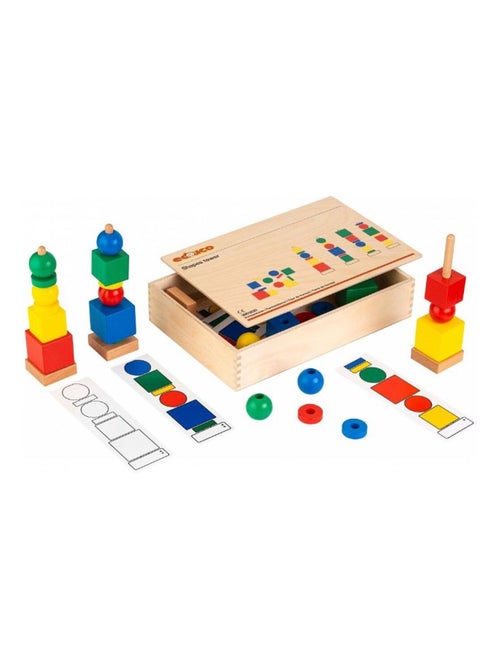 Tour de formes et couleurs - jeu Montessori - Kiabi