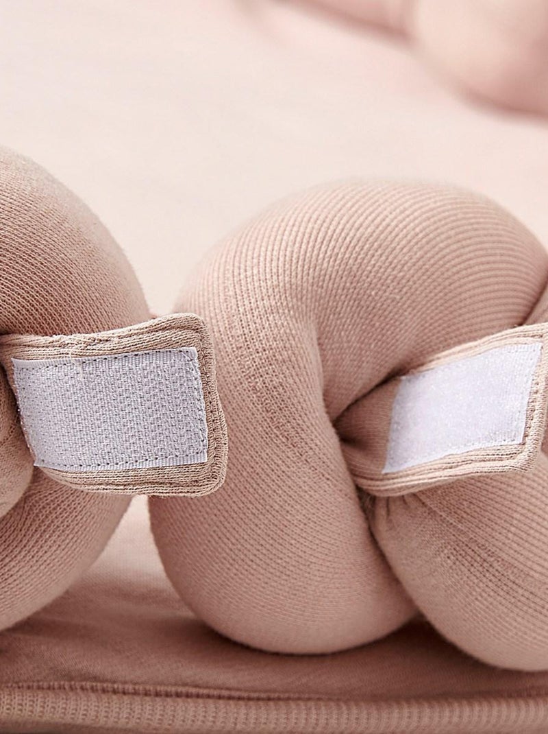 Tour de lit bébé coton tressé Rose - Kiabi