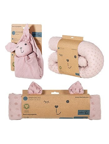 Tour de lit bébé + couverture et doudou en coton Bio 'Lil Planet' ROBA