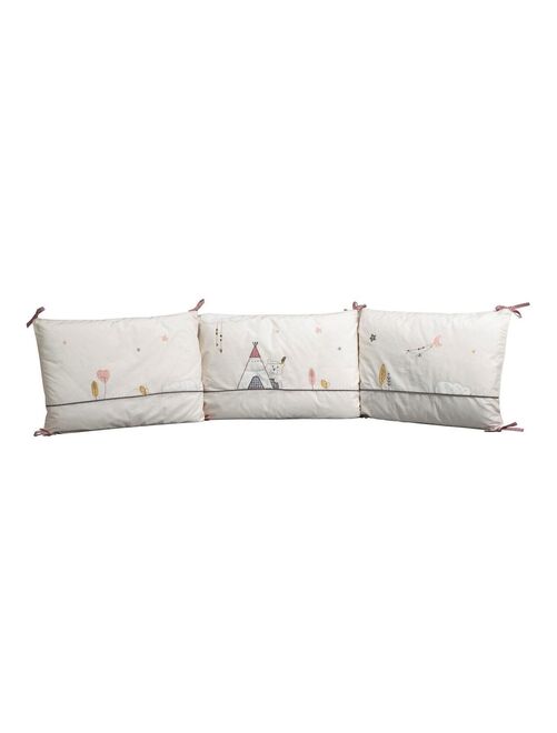 Tour de lit bébé déhoussable 180x40cm en coton beige - SAUTHON - Kiabi