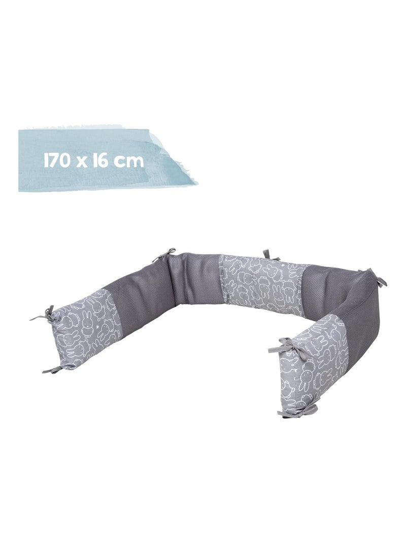 Tour de lit bébé déhoussable safe asleep® système Easy Air 'miffy®' ROBA Gris - Kiabi