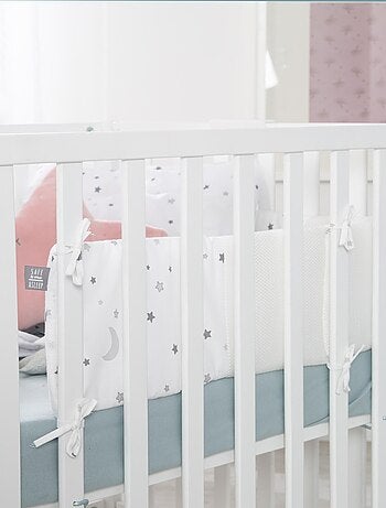 Tour de lit bébé déhoussable safe asleep® système Easy Air 'Sternenzauber grau' ROBA
