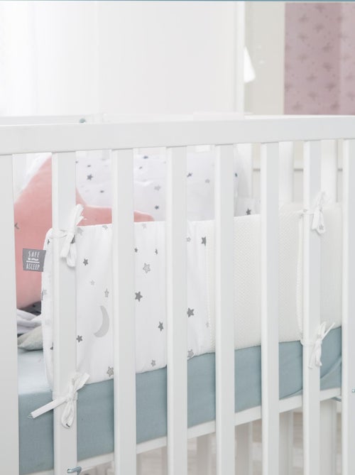 Tour de lit bébé déhoussable safe asleep® système Easy Air 'Sternenzauber grau' ROBA - Kiabi