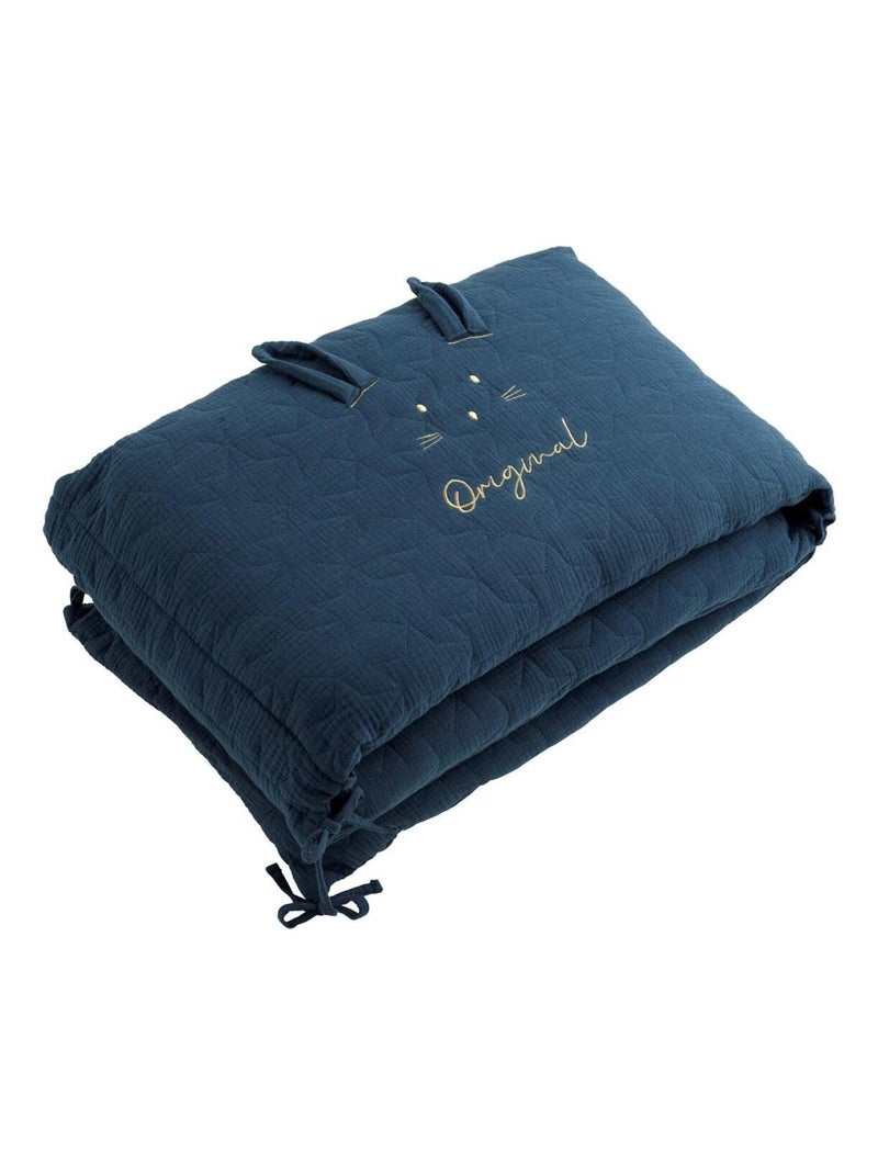 Tour de lit bébé en coton - SAUTHON Bleu nuit - Kiabi