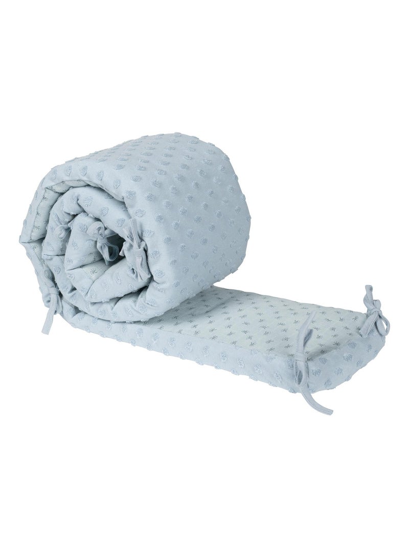 Tour de lit bébé en coton Bio pois en relief - ROBA 'lil planet' Bleu ciel - Kiabi