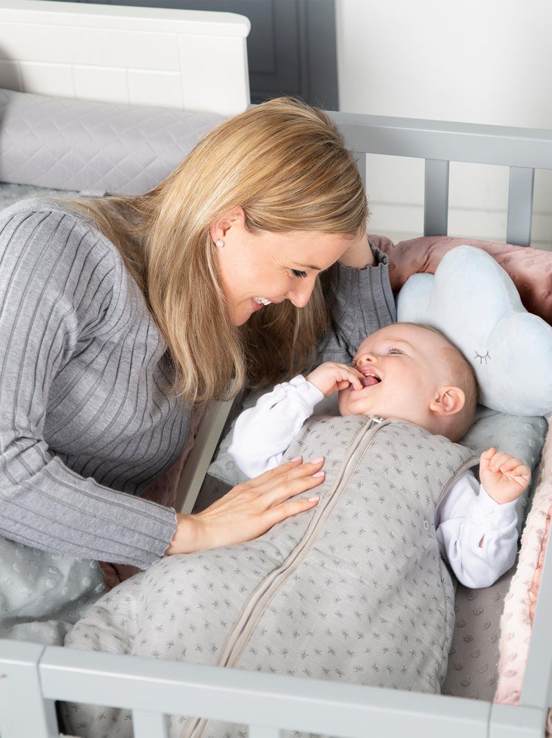 Tour de lit bébé en coton Bio pois en relief - ROBA 'lil planet' Rose - Kiabi