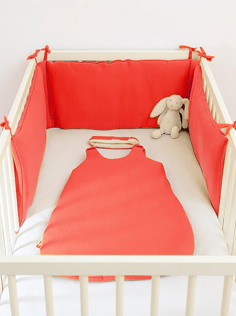 Tour de Lit en Coton Bio Fraise Rouge - Kiabi