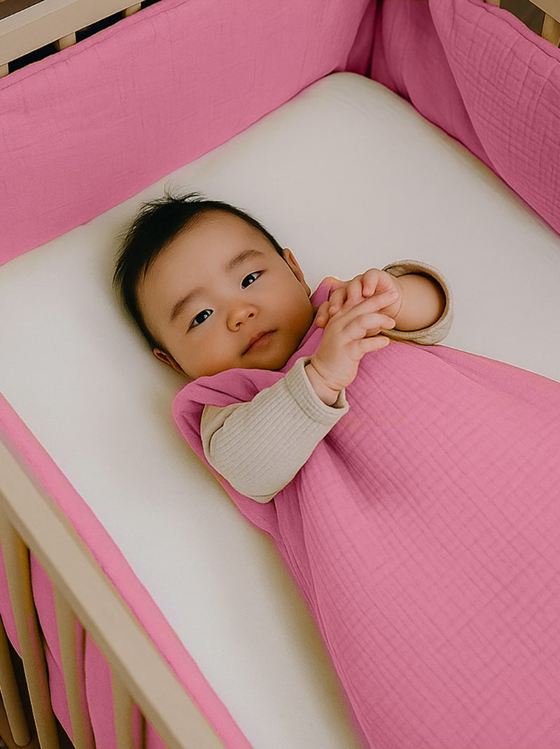 Tour de Lit en Coton Bio Rose Rose - Kiabi