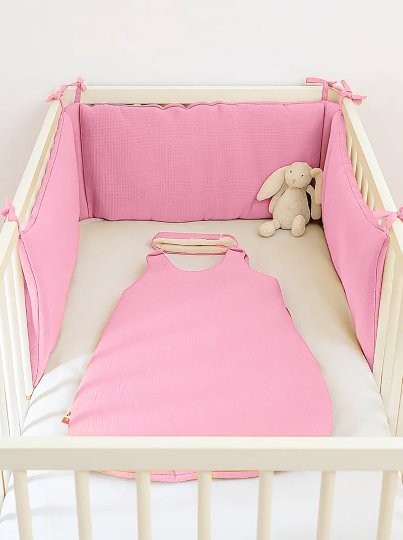Tour de Lit en Coton Bio Rose Rose - Kiabi