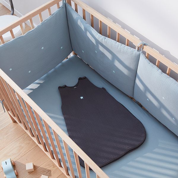 Tour De Lit En Gaze De Coton Bebe Fille Bleu Kiabi 25 00