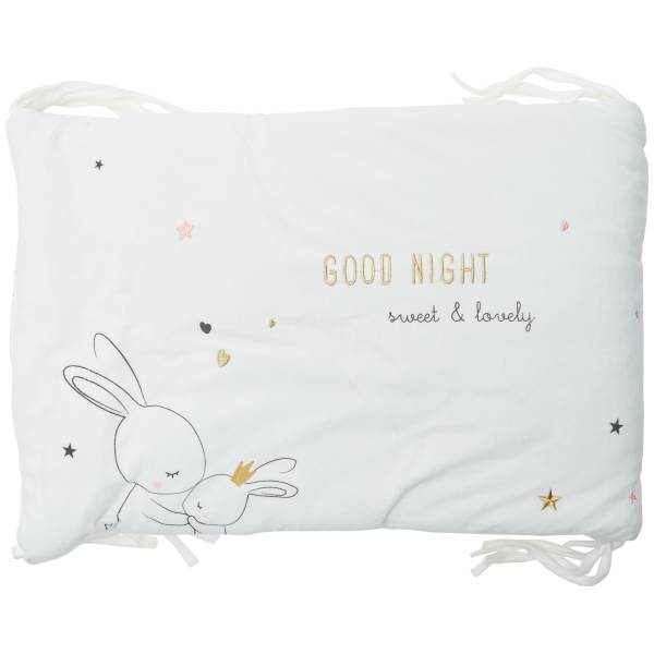 Tour De Lit En Velours Imprime Lapins Calins Bebe Fille Blanc Kiabi 25 00