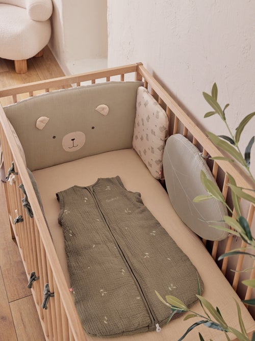 Tour de lit et de parc en gaze de coton bio brodé Noukie's - Kiabi