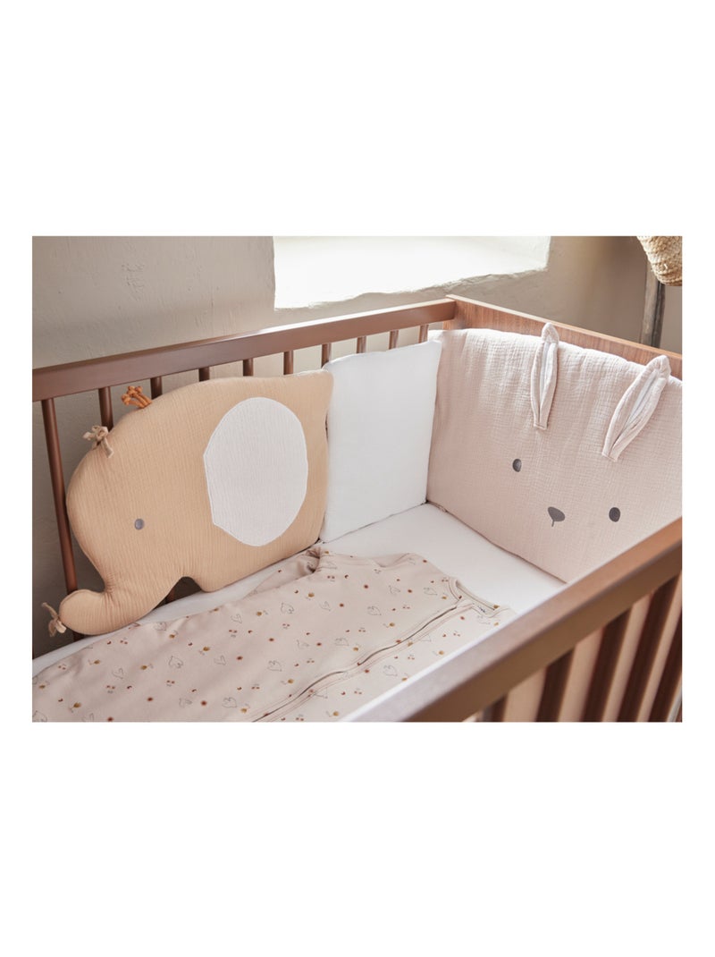 Tour de lit et protège barreaux, mousseline de coton Noukie's Beige - Kiabi