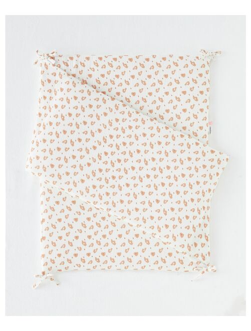 Tour de lit léopard en mousseline de coton, écru/terracotta - Kiabi