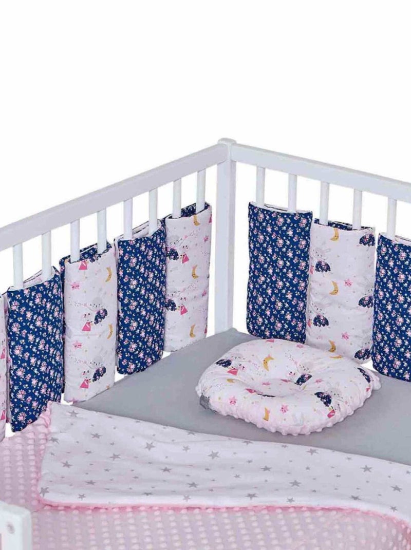 Tour de lit modulable et réversible, FAIRY FLORE Rose - Kiabi