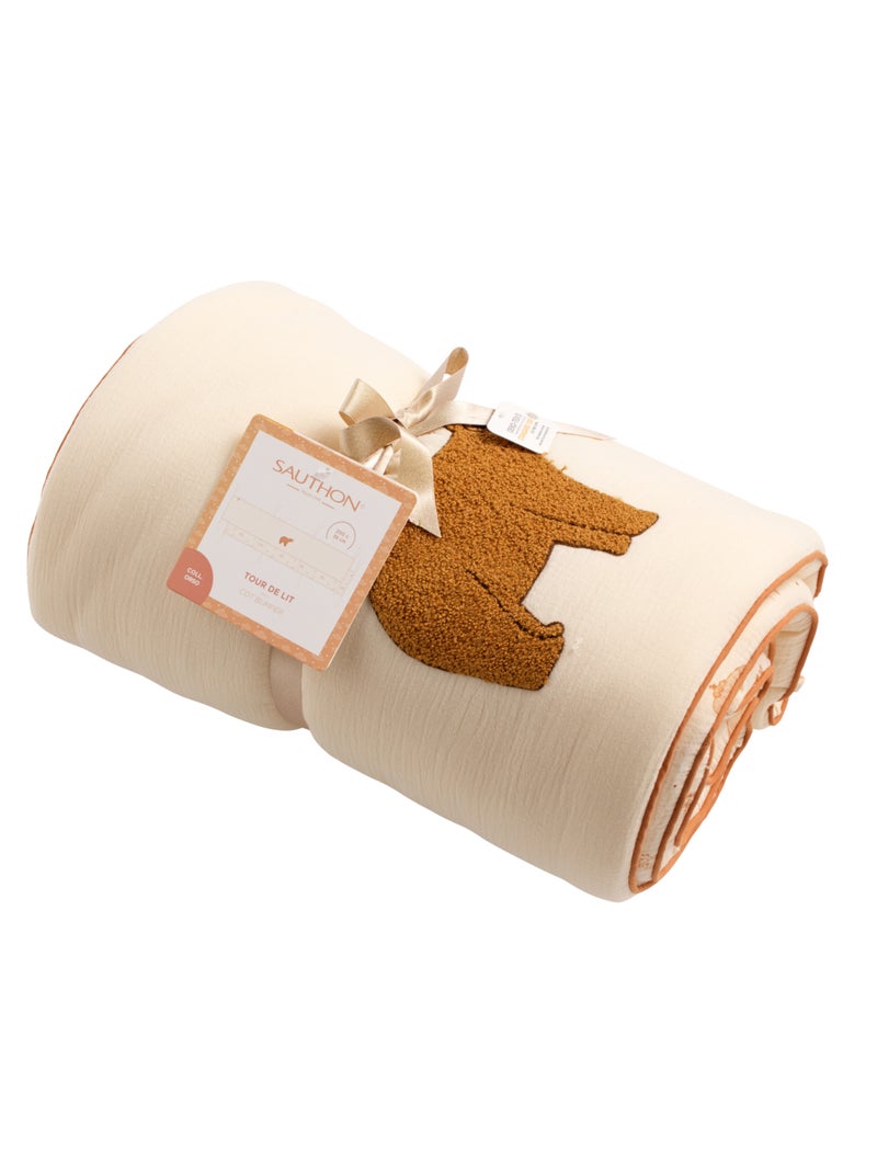Tour de lit ours en double gaze de coton - SAUTHON Beige - Kiabi