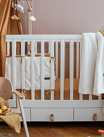 Tour de lit rembourré en jersey jacquard - Effet maille