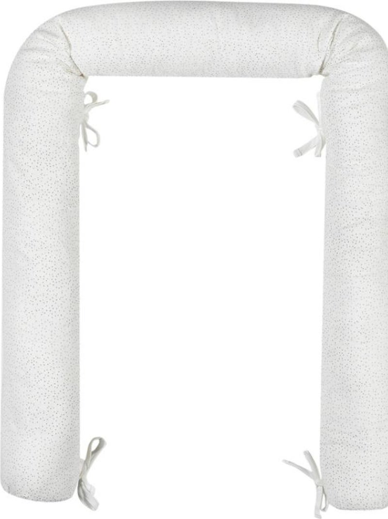 Tour de lit traversin en coton blanc Susie & Bonnie (180 cm) Blanc - Kiabi