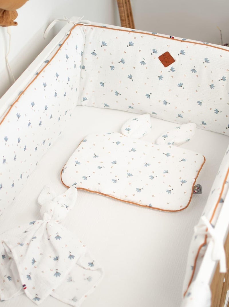 Tour de lit universel en gaze de coton, Bleuet SEVIRA KIDS Blanc - Kiabi