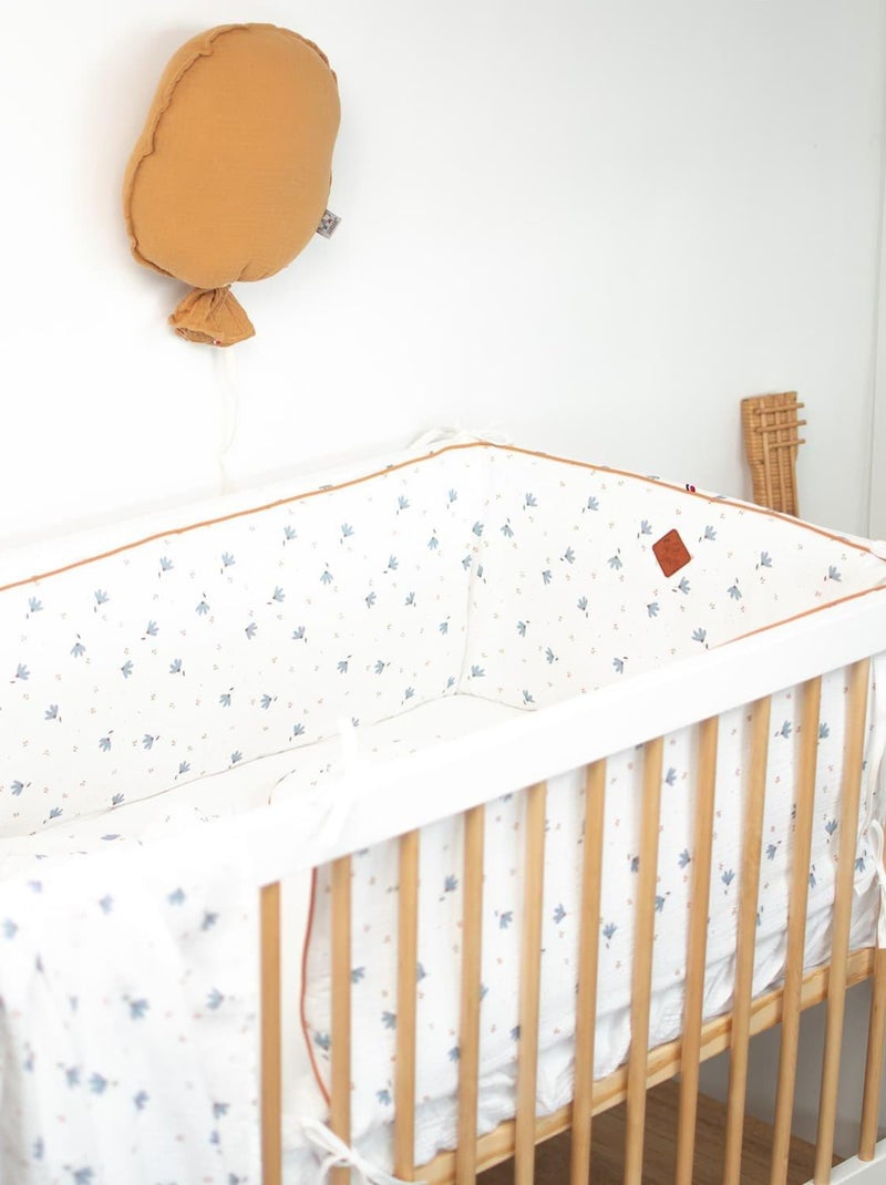 Tour de lit universel en gaze de coton, Bleuet SEVIRA KIDS Blanc - Kiabi