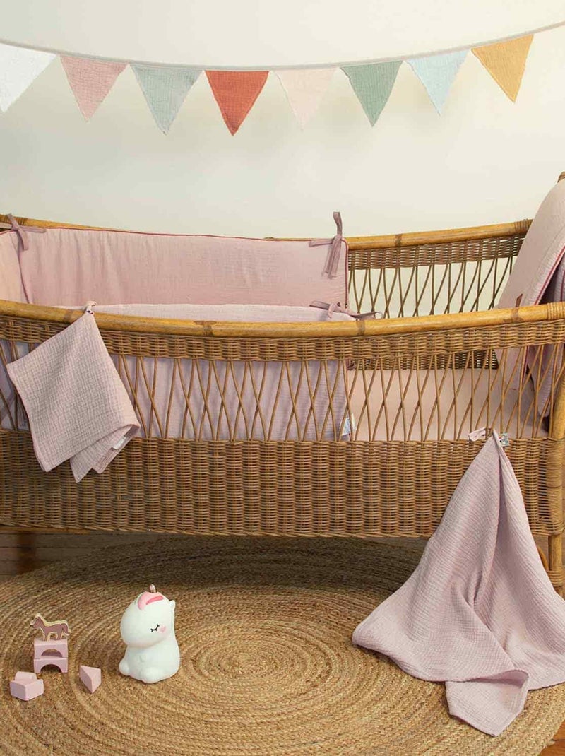 Tour de lit universel en gaze de coton, Jeanne SEVIRA KIDS Bleu - Kiabi