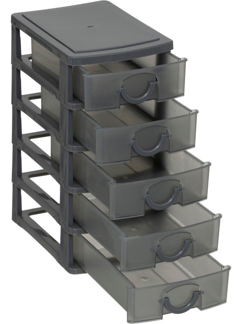 Tour de rangement 5 petits tiroirs empilables TIDE'N SMALL Gris - Kiabi