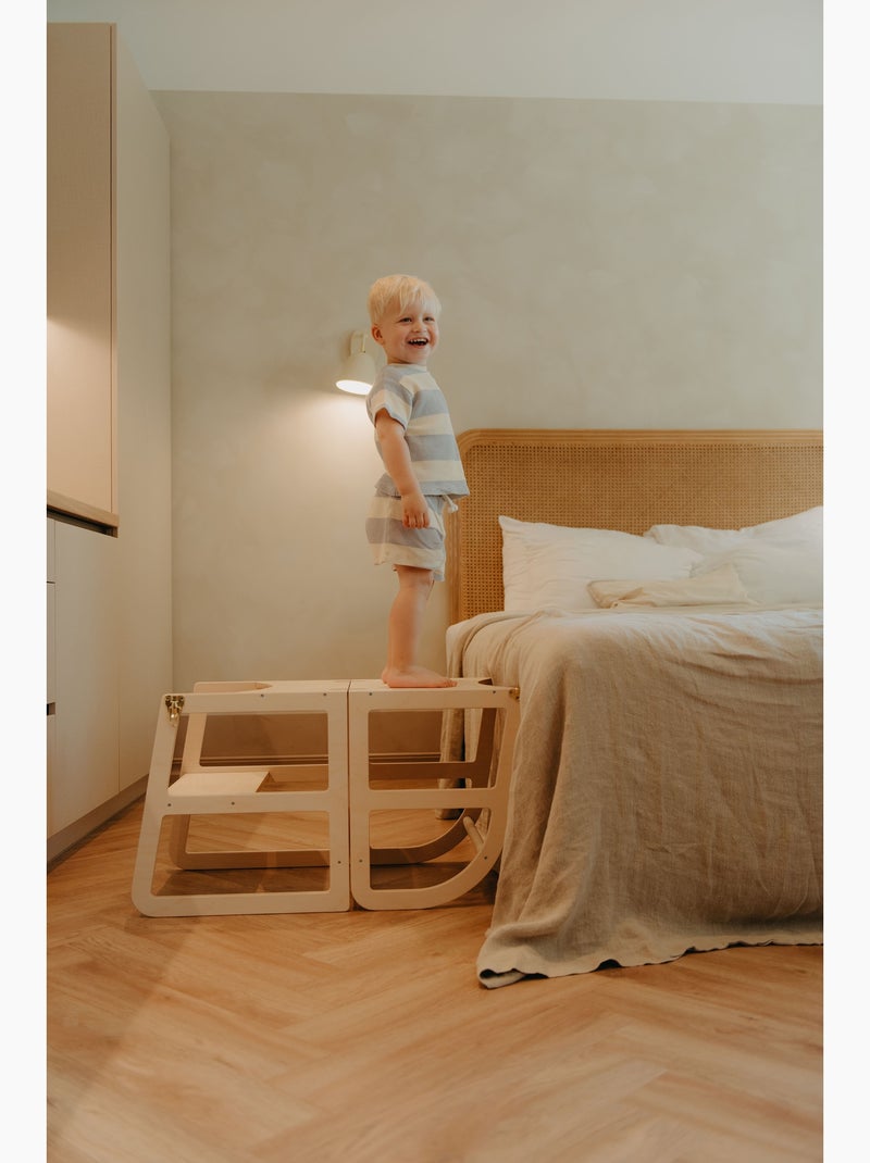 Tour d'observation montessori 2-en-1 Bois naturel - Kiabi