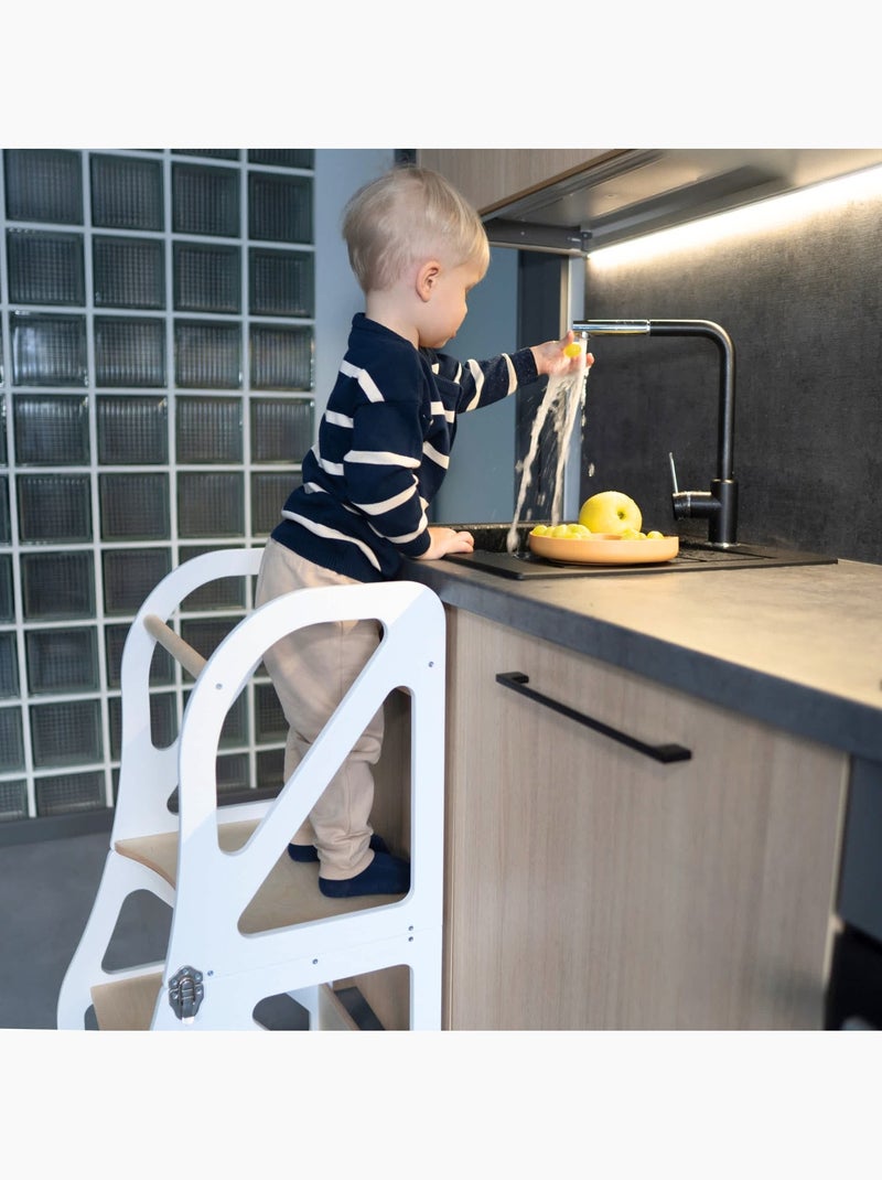 Tour d'observation Montessori 2-en-1 SecureStep Blanc - Kiabi