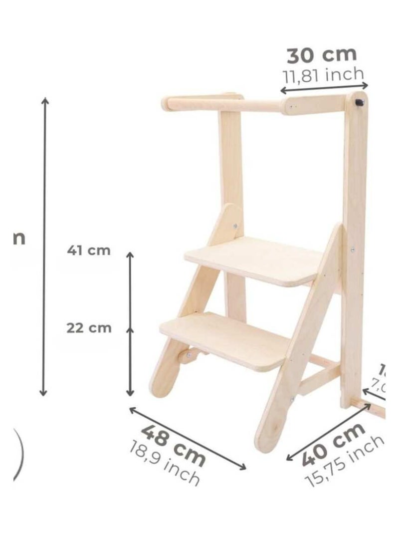 Tour d'observation Montessori pliable Sécurité Plus Bois naturel - Kiabi