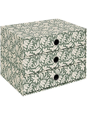 Tour rangement 3 tiroirs motif fleuri FLOREA