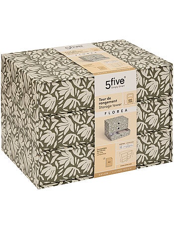 Tour rangement 3 tiroirs motif fleuri FLOREA