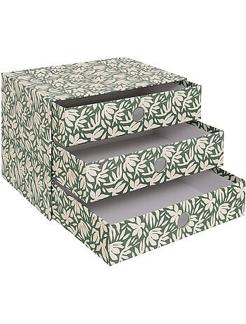 Tour rangement 3 tiroirs motif fleuri FLOREA