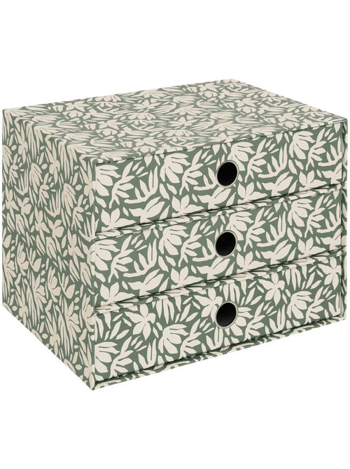 Tour rangement 3 tiroirs motif fleuri FLOREA - Kiabi